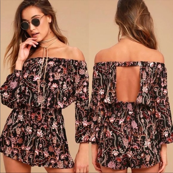 Free People Pants - Free People Pretty & Free off shoulder romper (S)